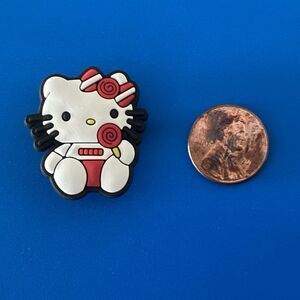 5/$10 Jibbitz - Hello Kitty White, Pink, Black with Lollipop - Croc Shoe Charms